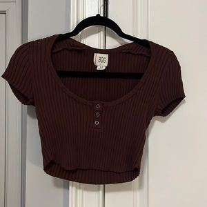 BDG brown cropped tee size S